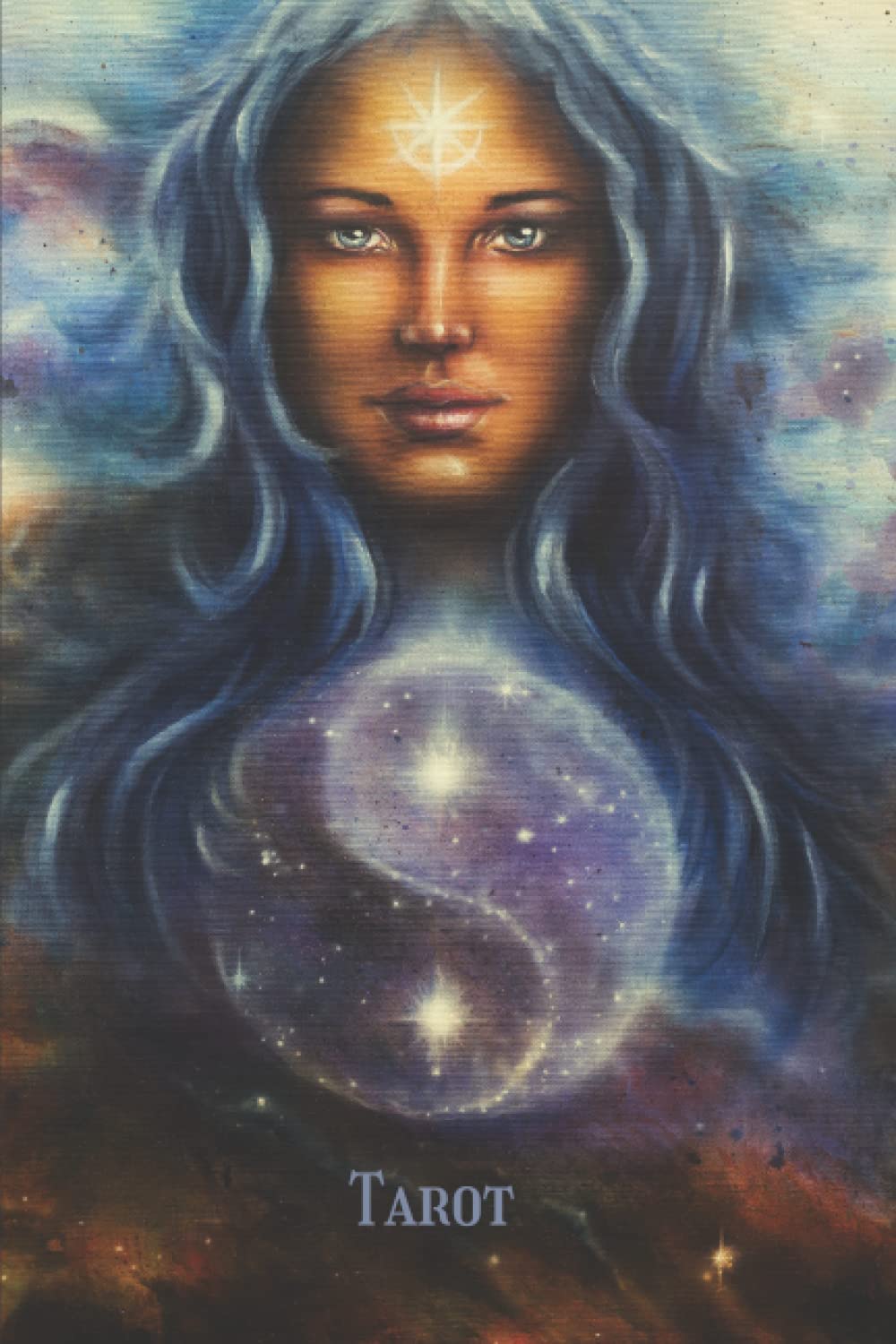 White Witch Tarot Journal: Gorgeous Celestial Art Cover Tarot Notebook/Tracker~ 3 Card Draw, Pretty Cosmic Goddess w/Crystal Ball