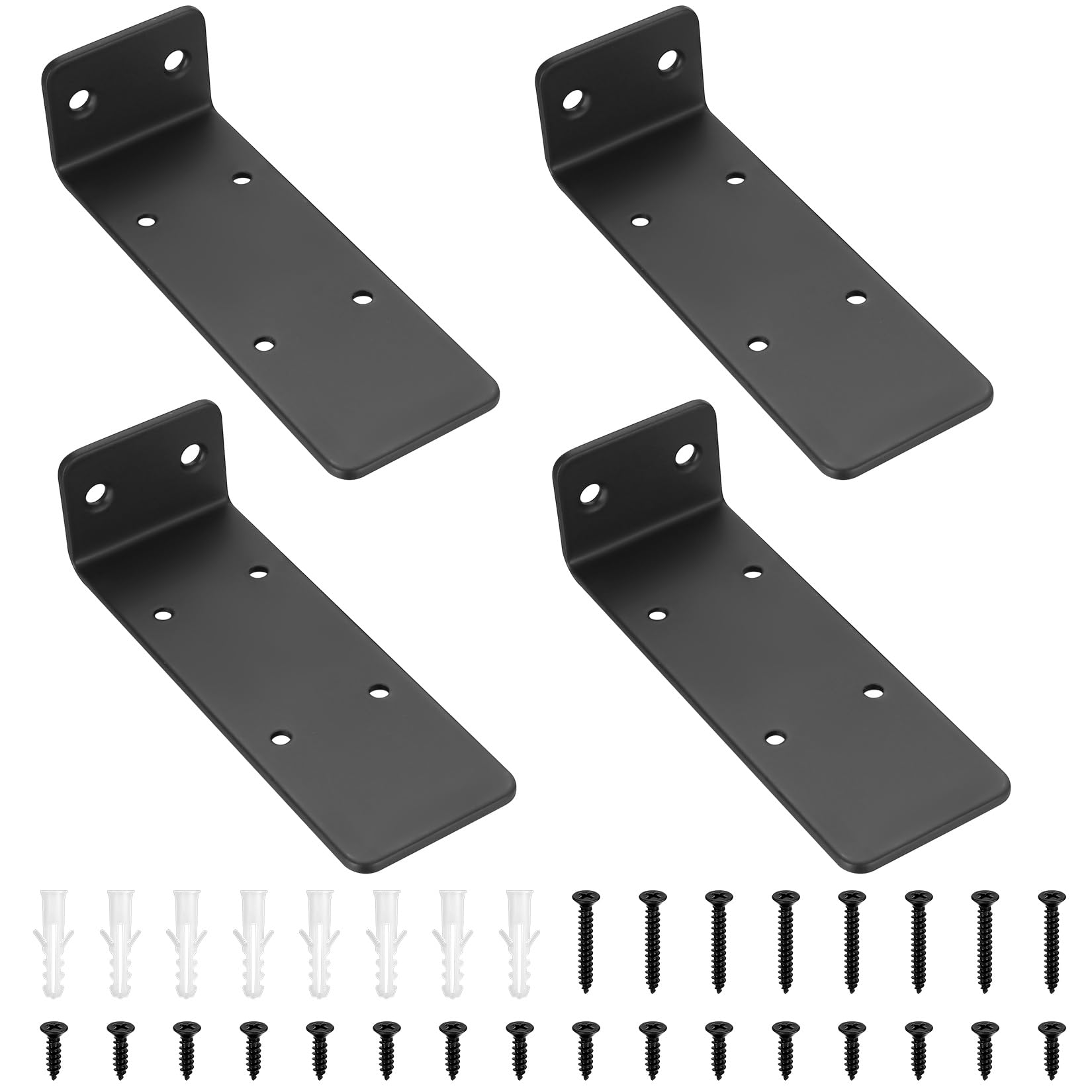 4 Pcs Floating Shelf Brackets, Scaffold Board Shelf Brackets & Supports