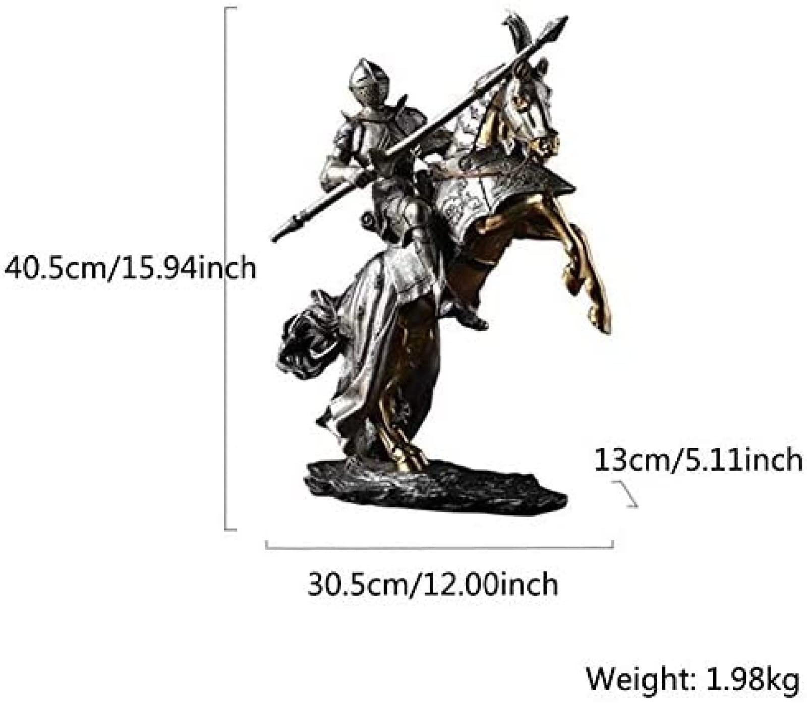 Rodzina rzeźba artystyczna figurki dekoracja biurowa statua statua rycerza ozdoba zbroja średniowieczna rzeźba na koniu wystrój kolekcjonerski figurka prezent do dekoracji domu 69Tranquillit