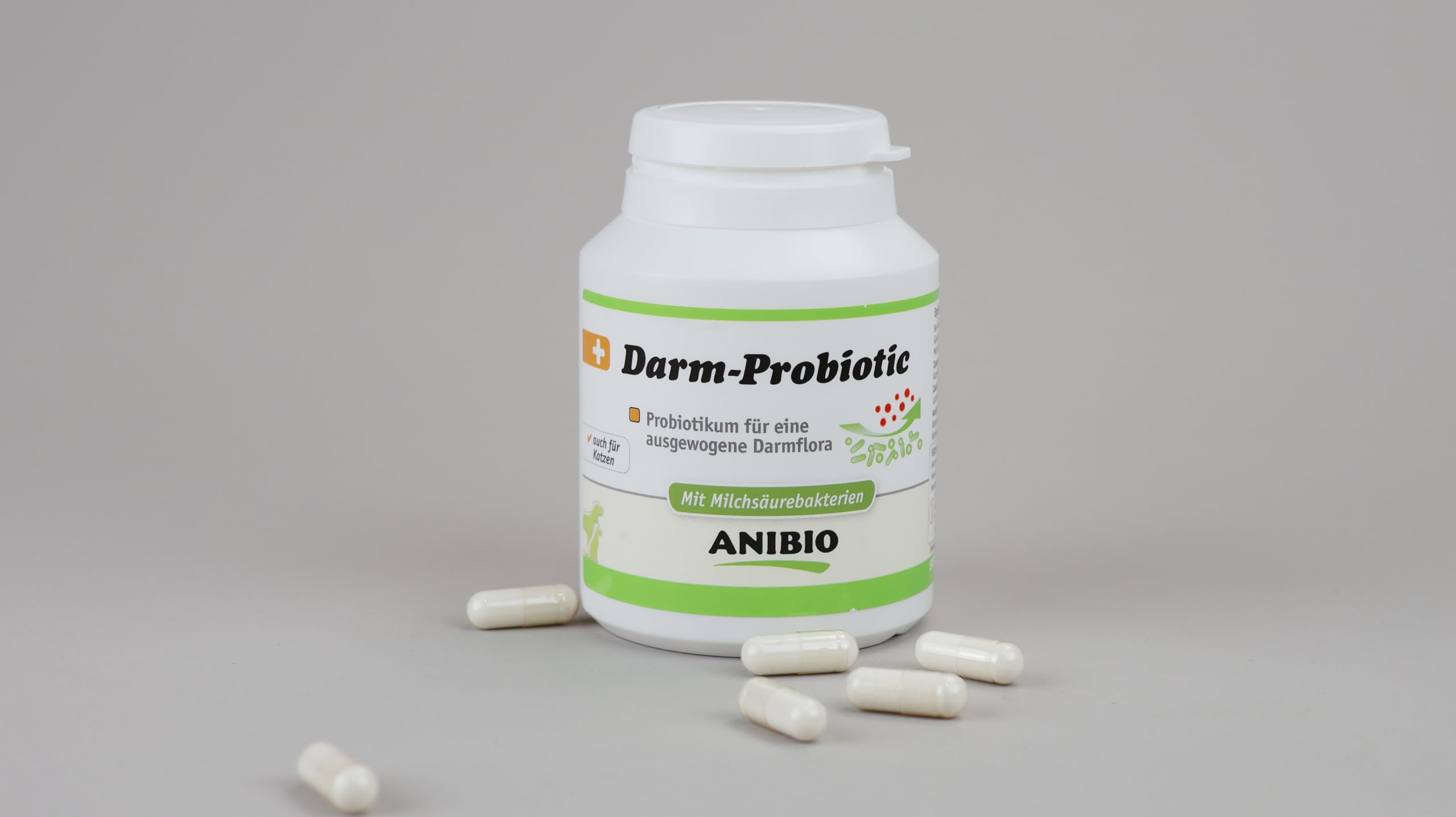 Anibio Darm-Probiotic 120 Kapseln | Probiotikum für Hunde & Katzen – Darmflora Unterstützung mit Milchsäurebakterien – Ergänzungsfuttermittel für eine gesunde Verdauung & Starke Darmgesundheit