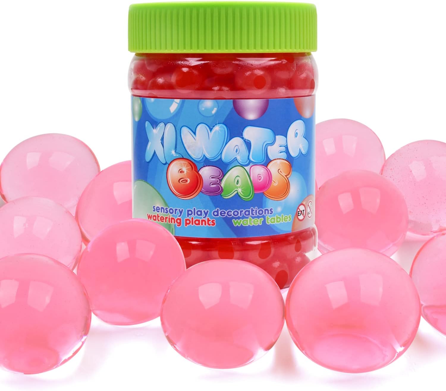 300PCS Red Giant Water Beads for Plants Vase Filler, Large Water Gel Beads Non Toxic