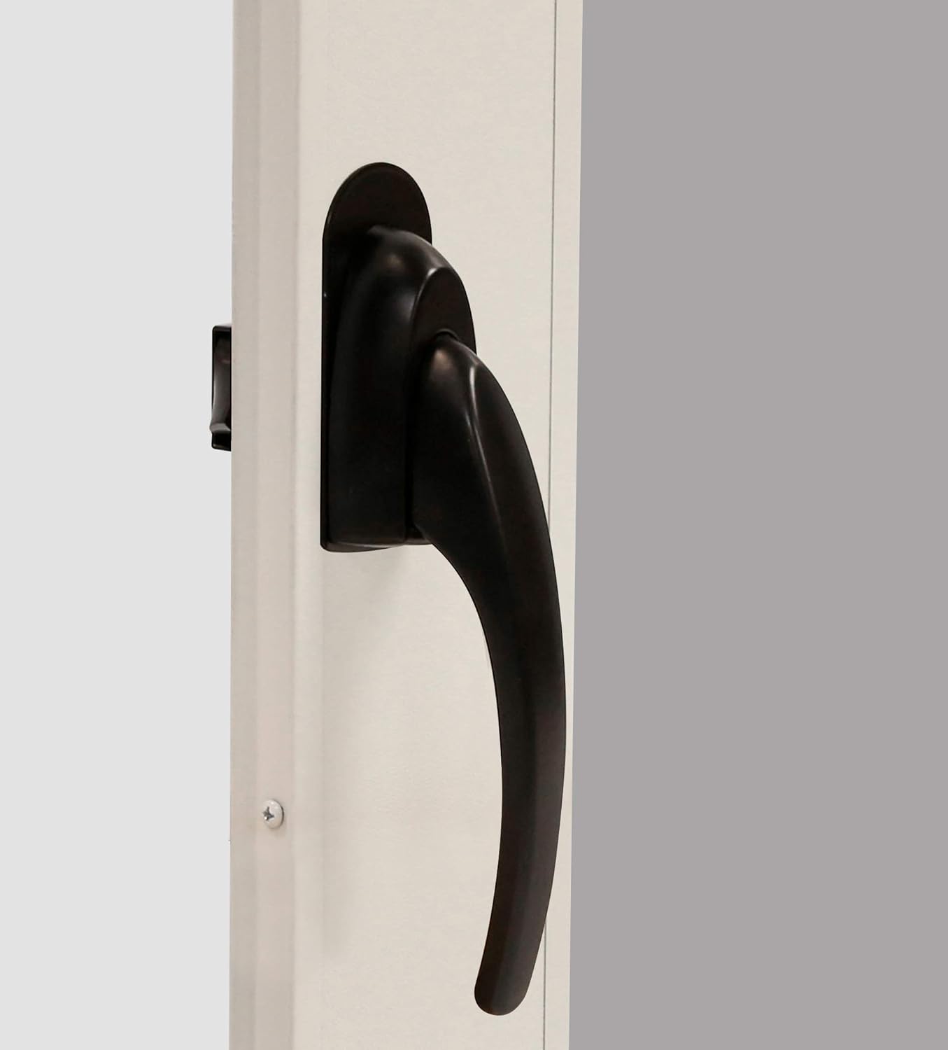 Larson Certified Storm Door White Lift Lever Euro Latch, Storm Door Handle Replacement for Metal, Wood, or Vinyl Doors