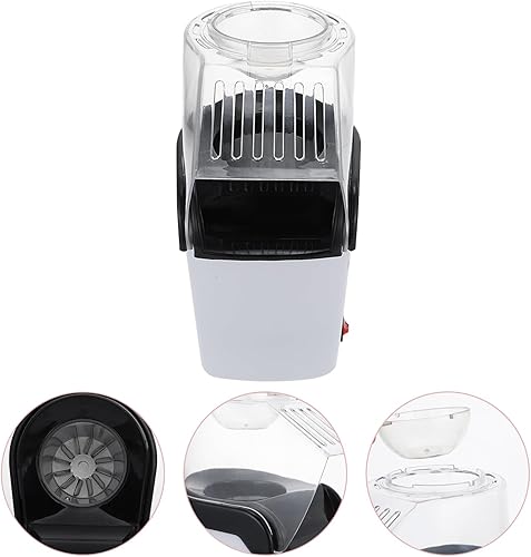 Miniatura 6 de Máquina automática de palomitas de maíz pequeña para uso doméstico, sin aceite, máquina de reventar de aire caliente, cubierta segura de grado