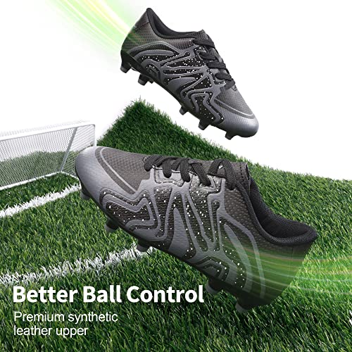 Dream Pairs Unisex-Child Soccer Football Cleats Shoes, Black/Dark/Grey/White - 11 Little Kid (160472-K) #TOP3