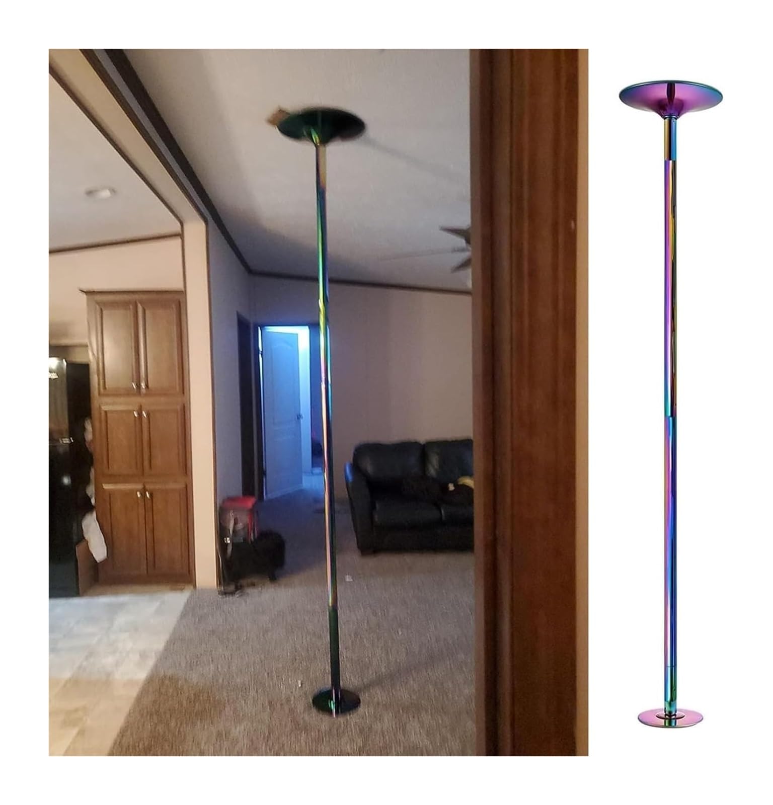 JYBNBBE Pole Dancing Pole for Home Removable Dancing Practice Pole for Home/Gym/Apartment/Club, Static Spinning Pole,Colour-2.3m