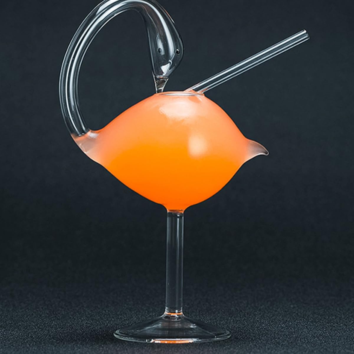 ULTECHNOVO Vasos de Cóctel de Vidrio Forma de Cisne 178ml, Juego 2 Piezas Transparentes para Bar en Casa y Decoración, Copas de Martini Creativas para Fiesta y Bebidas