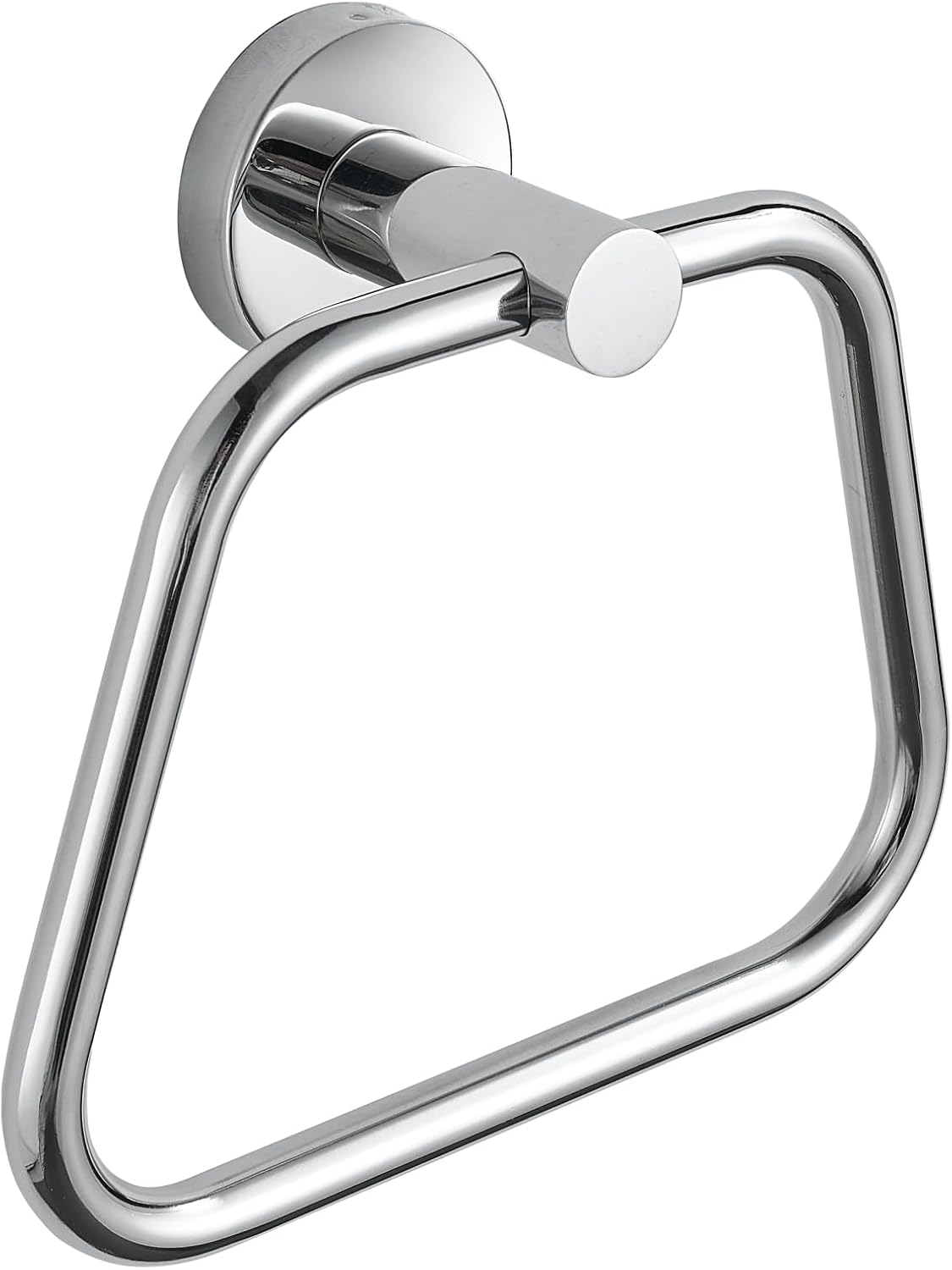 Bath Towel Ring, Bathroom Hardware Accessories, Heavy Duty 304 Stainless Steel Towel Holder, Contemporary Trapezoid Wall Mounted Towel Hook (Chrome)