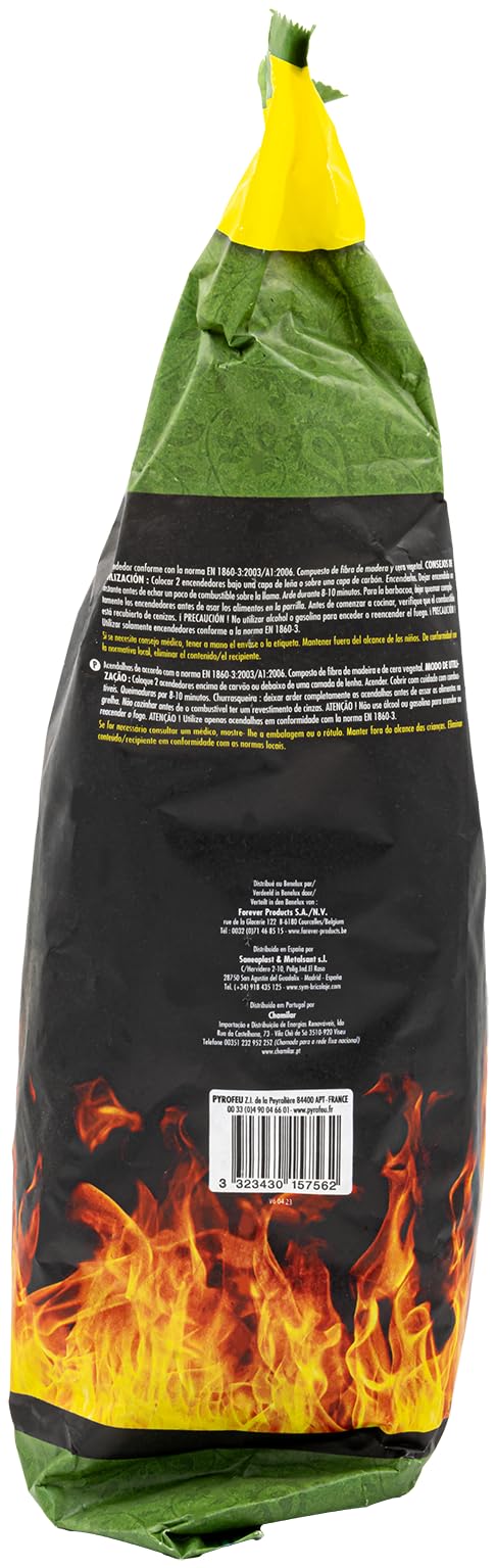 Allume Feu Laine de Bois 1,5 kg 125 Pièces Cire Végétale Bois Certifié FSC Temps Combustion 8-10 min