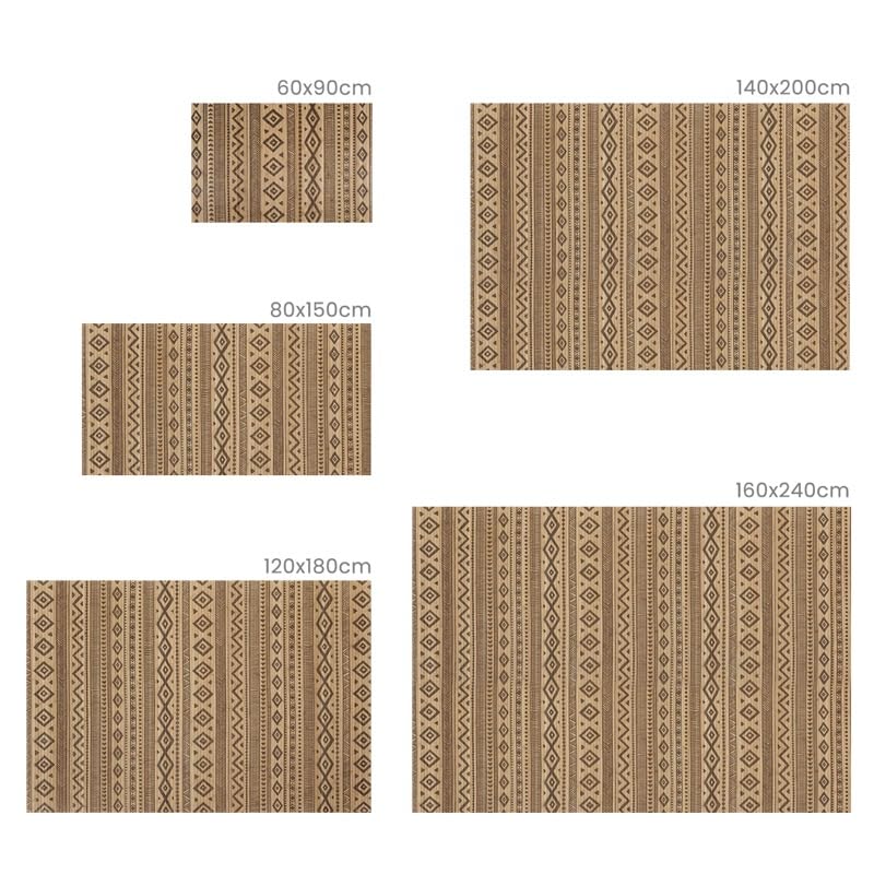 STOR PLANET | Alfombra Bambú Natural, Alfombra Moderna Efecto Tarima sin Ribete, Alfombras Bambú Antideslizantes para Salón, Pasillo, Baño. Alfombras Grandes hasta 2,4m | Etnic Natural, 140x200cm