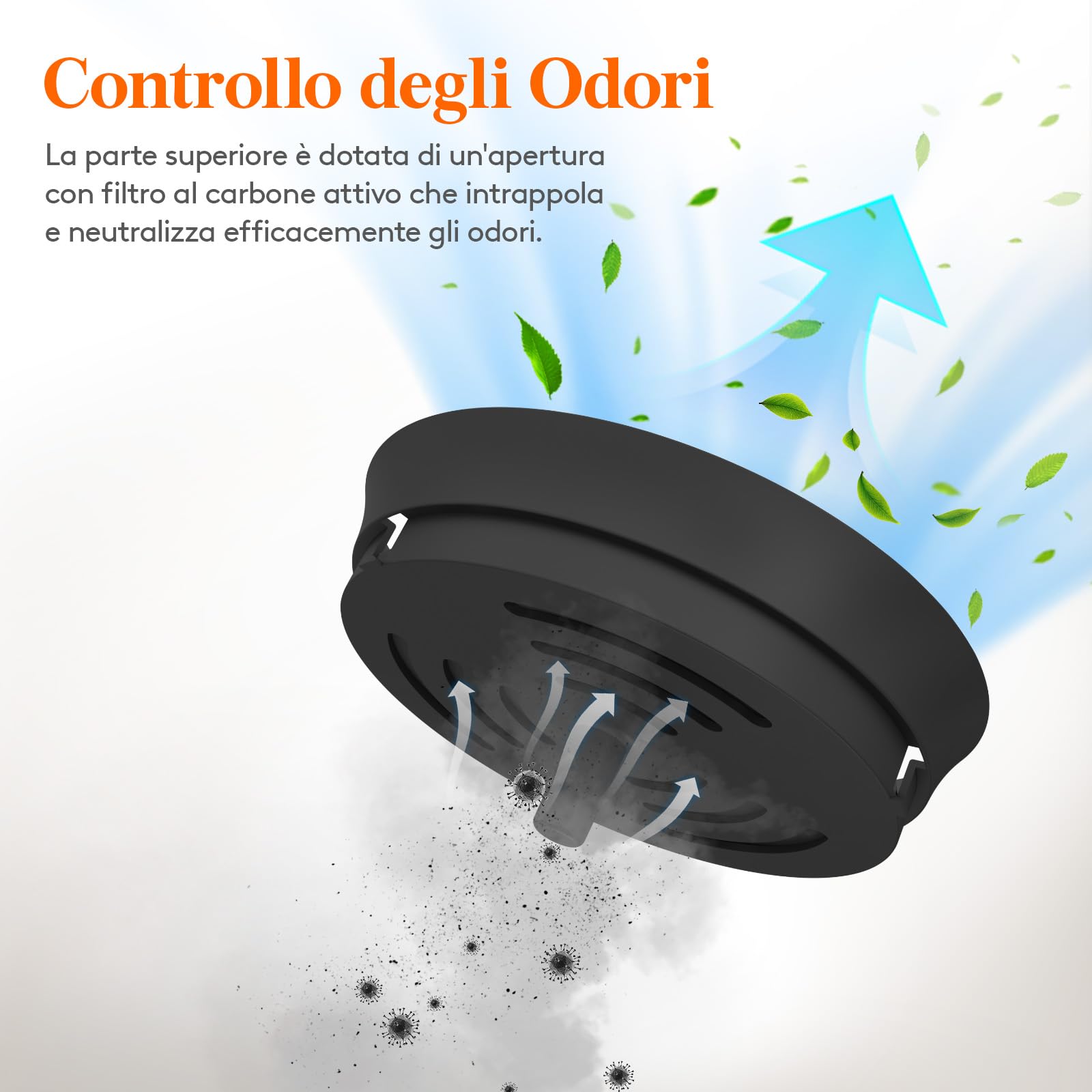 Lifewit Lettiera Gatto con Deodorante e Filtro a Carboni Attivi, Toilette per Gatti per Soggiorno, Camera da Letto e Angoli, Lettiera a Forma di Vaso con Paletta, 48 x 48 x 50 cm, Nero