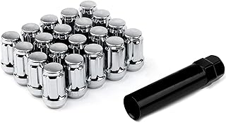 DCVAMOUS 20 PC 12x1.5 Lug Nuts Chrome 6-Spline Compatible with Toyota Honda -Ford-Acura 4 5 Lug Aftermarket Wheels - M12x1.5 Lugnuts 1.38