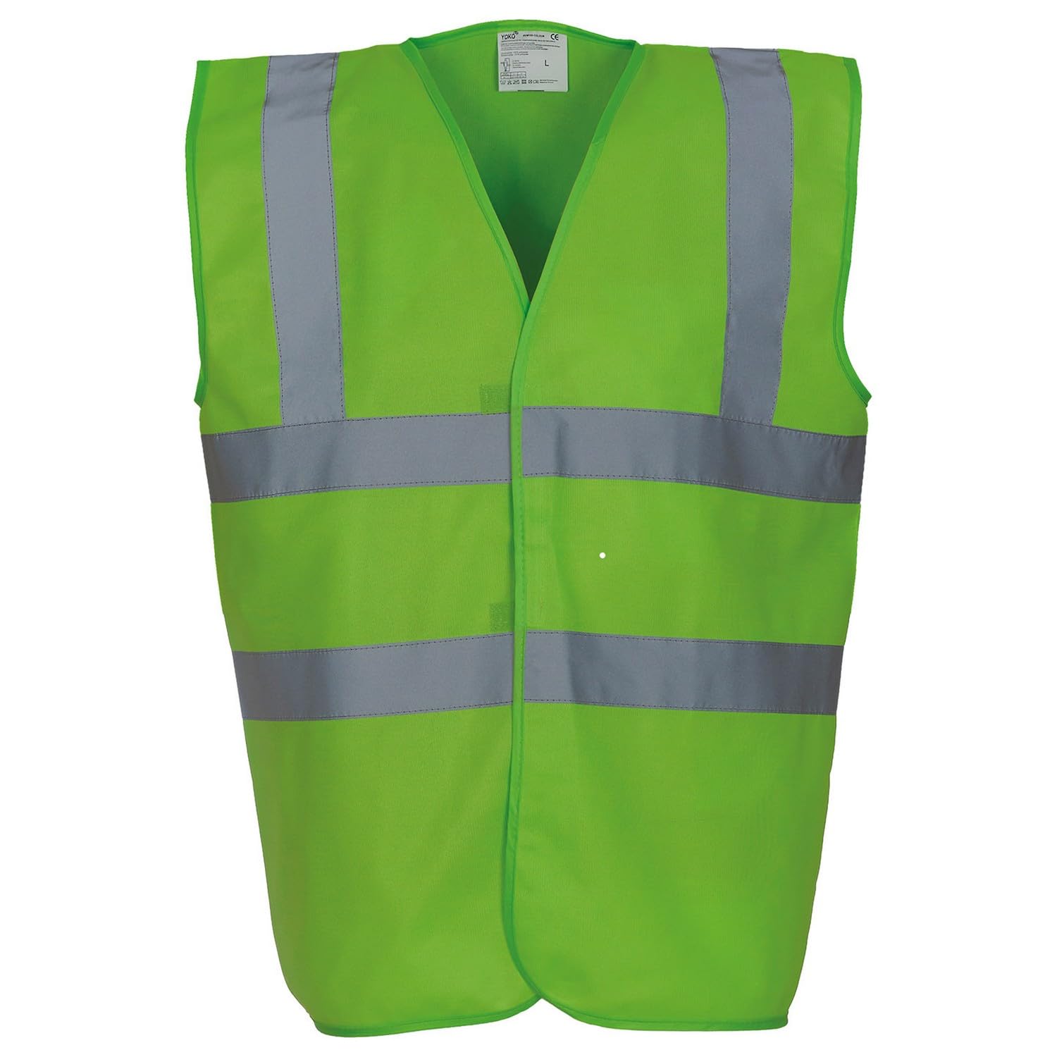 Yoko Men's Yk001/Hvw100 Hi Vis 2 Band and Braces Waistcoat - Lime, X-Large