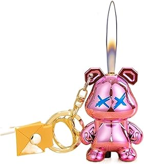 23 Cartoon Lighters, Refillable Lighters Multi-Color Gradient Lighters Violent Bear Keychain Lighters Refillable Lighters Windproof Butane Lighters Windproof (Butane not Included) (Color : I)