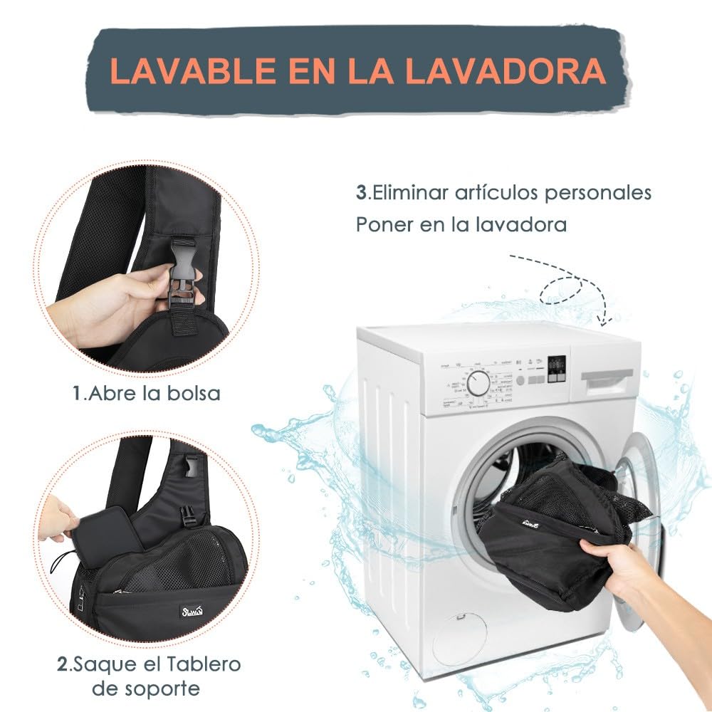 Nasjac Bolsos para Mascotas, Manos Libres Papoose Small Animal Puppy Travel Bag Tote Correa Acolchada Ajustable Malla Transpirable Soporte Inferior Duro Cinturón de Apertura con cordón Lavable