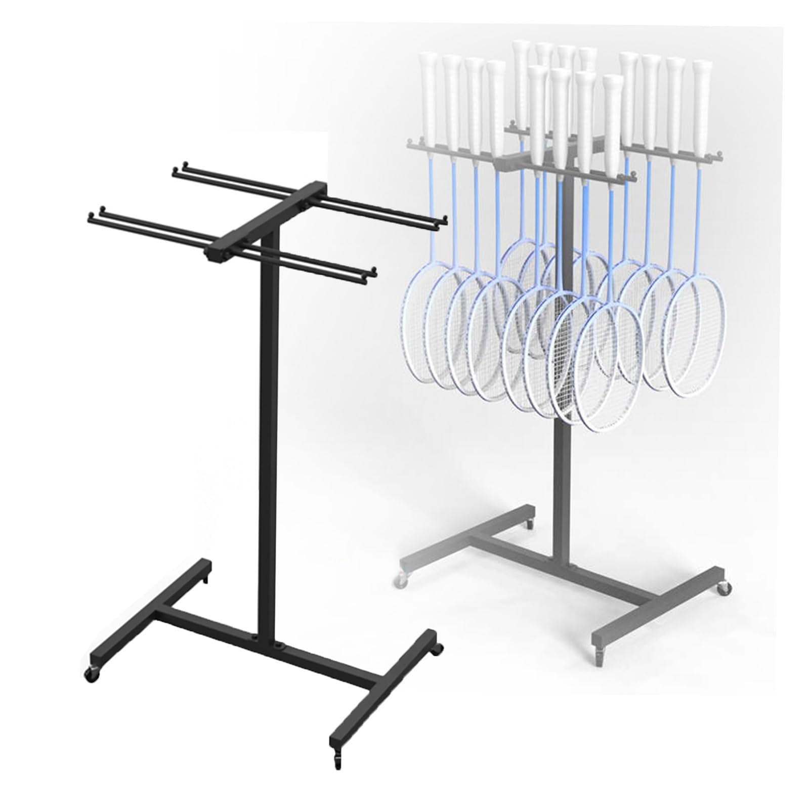 Portaracchette da Tennis, Supporto per Racchette da Badminton, espositore per Racchette da Tennis Mobile, Racchetta Hold 32