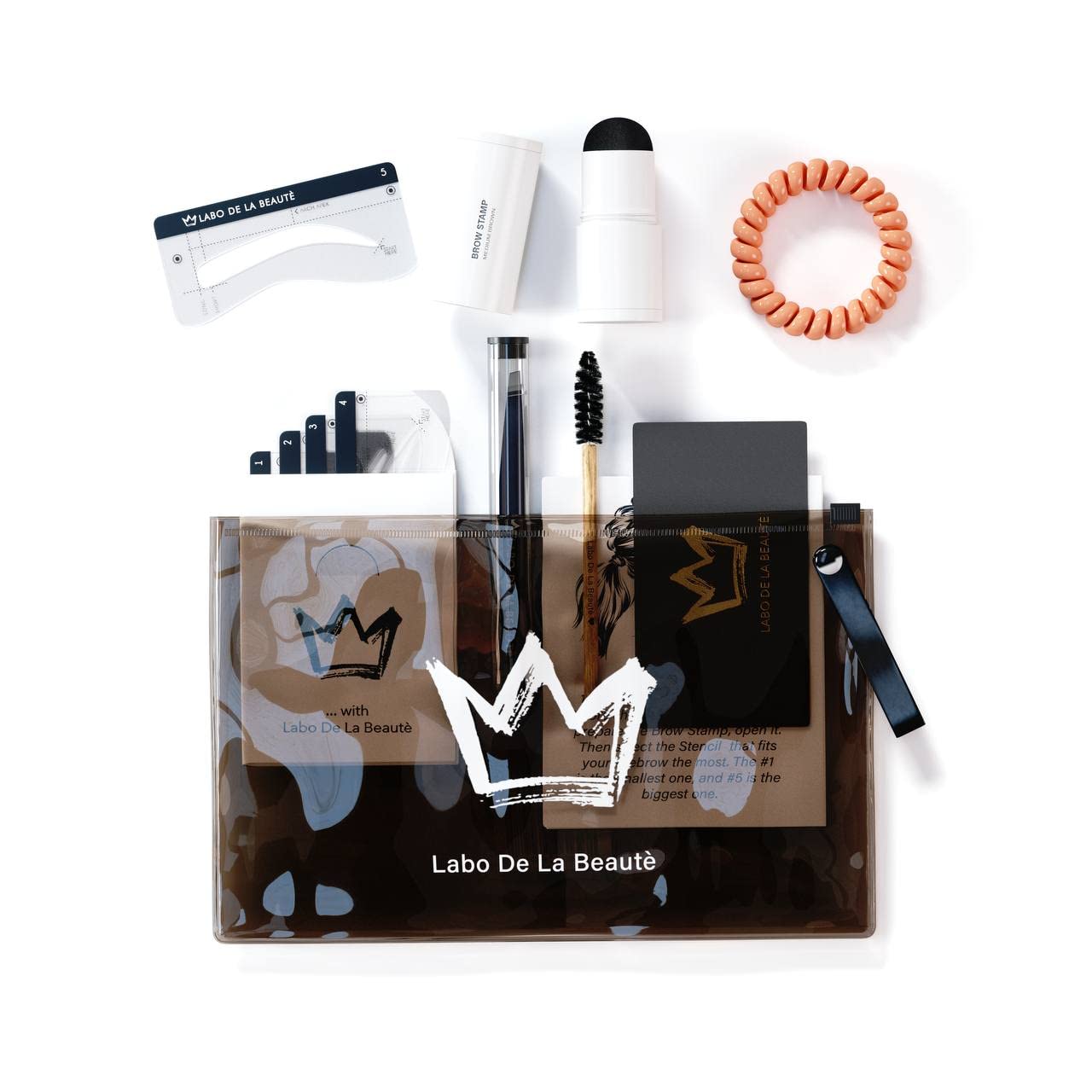 One Step Brow Stamp + Shaping Kit - Medium Brown Warm & Gold Tones | Long-Lasting Waterproof Eyebrow Makeup Kit - Eyebrow Color, Brow Stamp Kit, Eyebrow Shaping Stencils