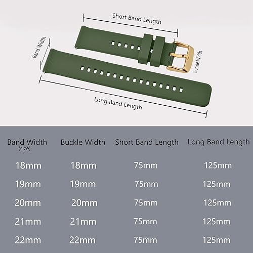 Miniatura 6 de BISONSTRAP Correa de reloj de 0.709 in, 0.748 in, 0.787 in, 0.827 in, 0.866 in, correas de silicona de liberación rápida para hombres y mujeres