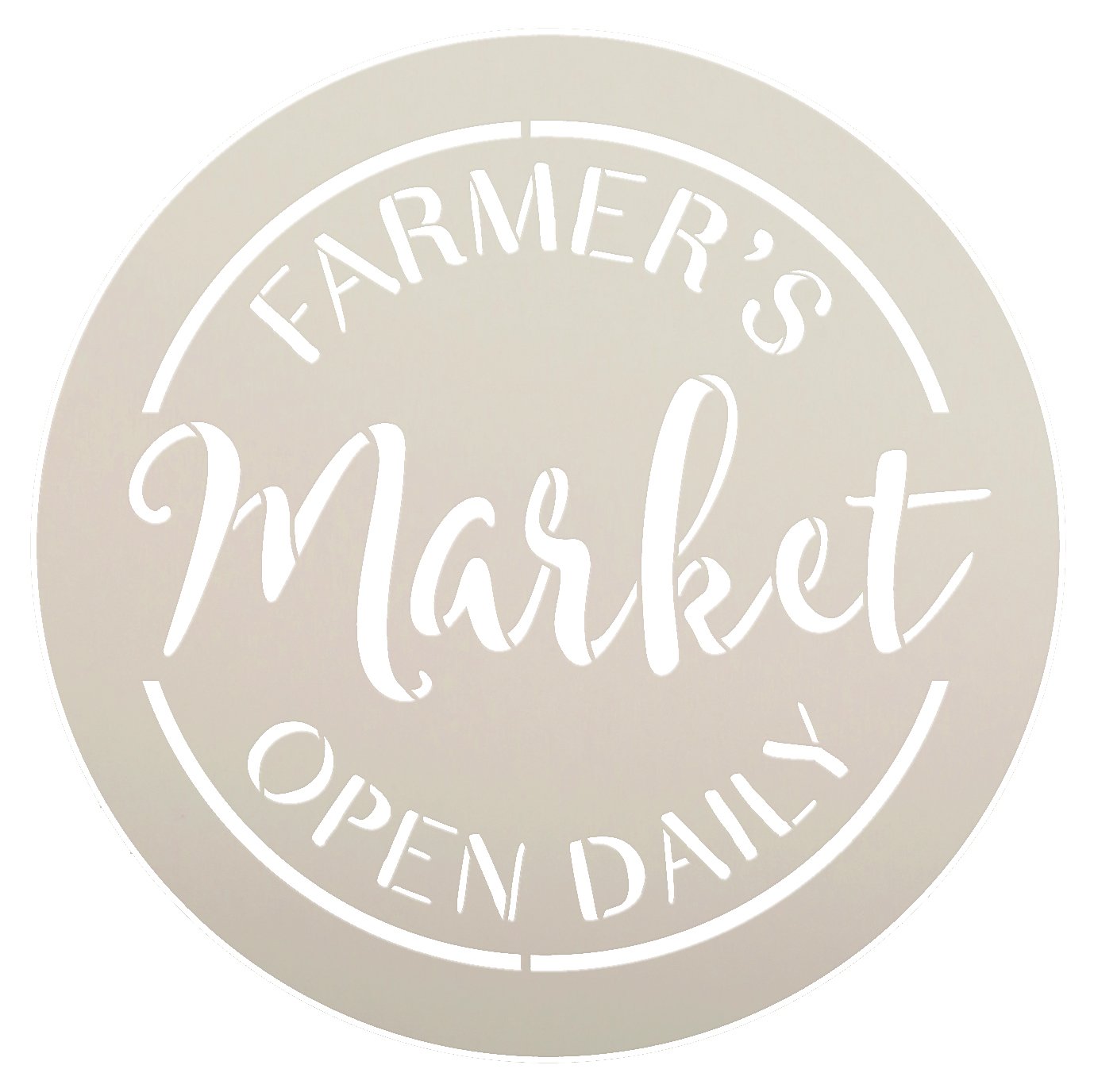 Farmer's Market Open Daily Stencil by StudioR12 | Round - Reusable Mylar Template | Use to Paint Wood Signs - Wall Art - Pallets - DIY Country Decor - Select Size (12" Round)