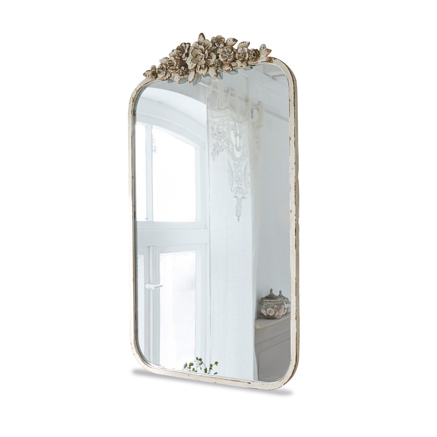 Loberon Veilleures Specchio - Cornice ornata - Romantico Stile Shabby Chic, Crema Antico