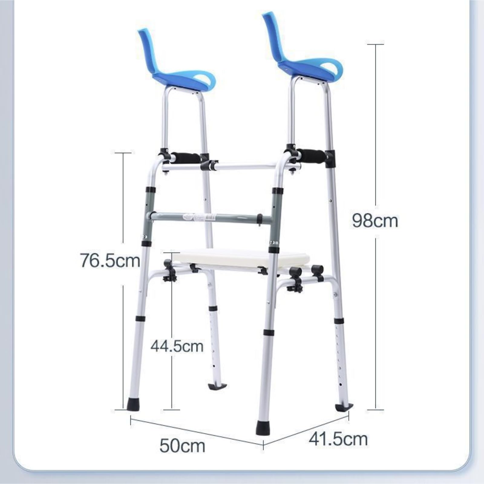 Andador plegable estándar for personas mayores, altura ajustable con ruedas, equipo de rehabilitación for personas con discapacidad. rehabilitación ayudas