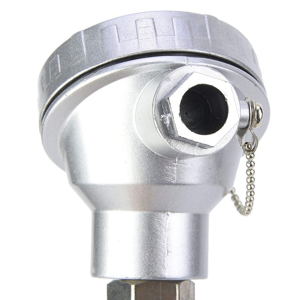 PRAV® Temperature Sensor, PT100 Temperature Sensor Probe Anti-Rust 201 Stainless Steel PT1/2'' Exquisite Simple Efficient for Industry for Temperature Controllers(Protection Tube 100mm) 1