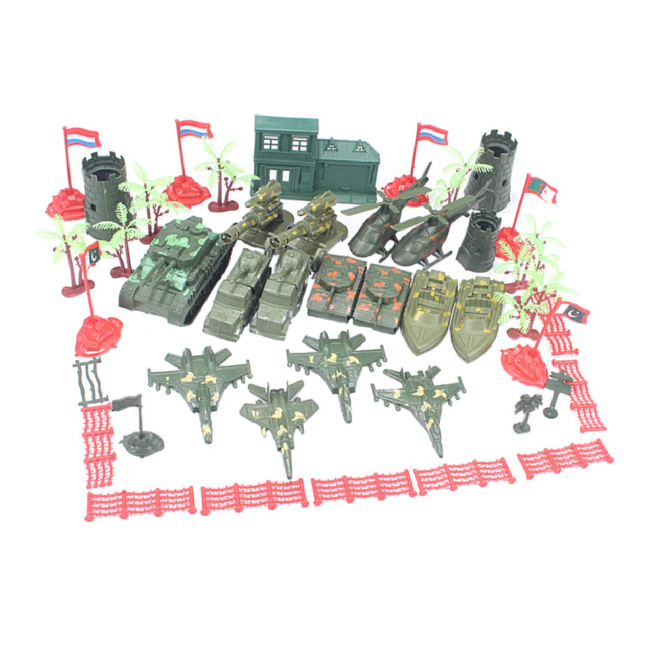 Sosoport 41-Piece Toy Accessories Set Kids Scene Toy Static Model Plastic Model Set Plastic Tabletop