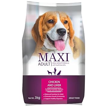 Maxi Adult Dog Food, Chicken and Liver, 20 kg