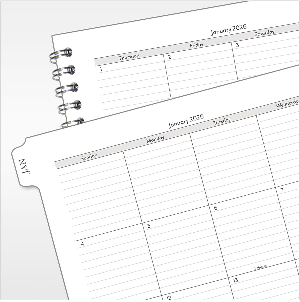 FranklinCovey - Compass Monthly Calendar Tabs for Ring-Bound FranklinCovey Planners (Monarch, Jan 2026 - Dec 2026)