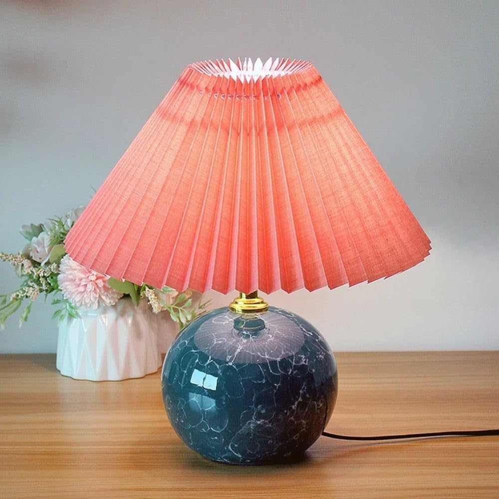 Cubierta protectora de lona plisada vintage para lámparas de mesa y techo, moderna, accesorios de iluminación E27 (beige)