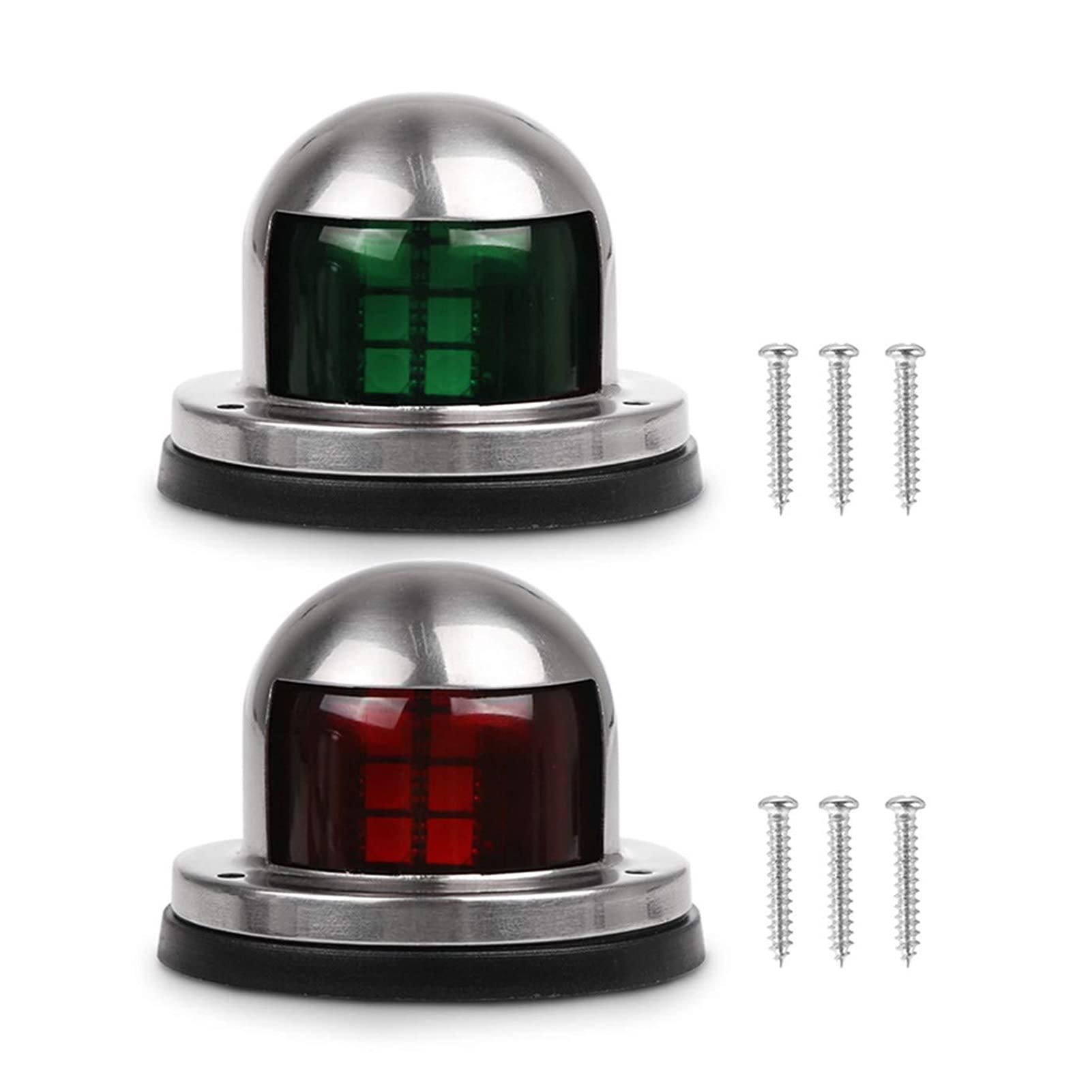 Acciaio inossidabile 12V barca marino yacht navigazione rossa verde fiocco 8 GUIDATO Lampada del segnale luminosa di avvertimento Per la navigazione e la pesca