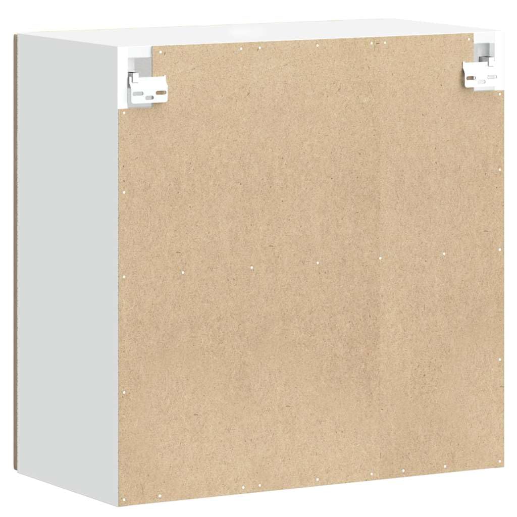 Kalmar Küchen-Hängeschrank, Artisan-Eiche Holzwerkstoff, 60x31x60 cm, mit Glastür, robuster Wandschrank für Küche, Speisekammer Lagerung, pflegeleicht
