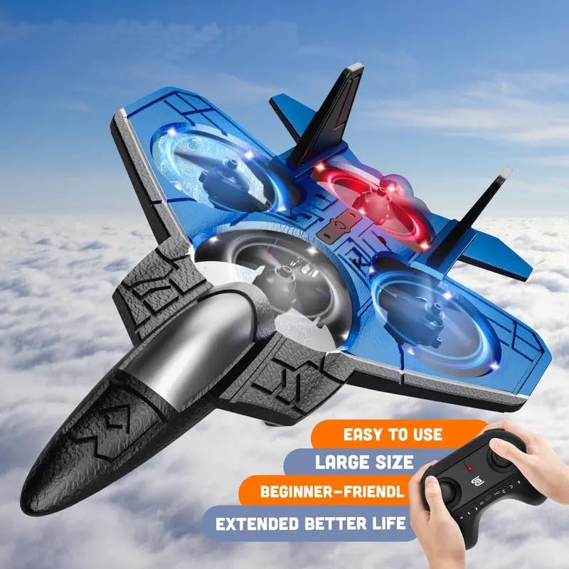 Image of Foam Remote Control RC Planes for Kids, RC Airplane Fighter Jet with Light, 360 Flip Fighter Jet Toys, Stunt Roll, Airplane Toy (Green)