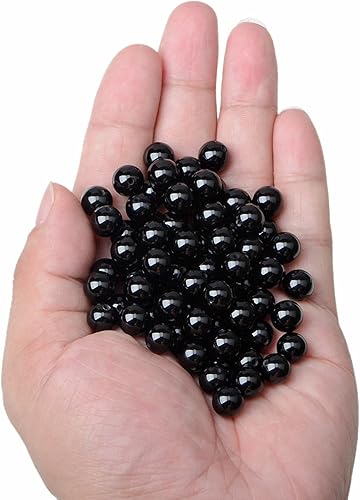 Miniatura 79 de Bymitel - 140 cuentas de cristal natural, piedras preciosas redondas energéticas y curativas sueltas con cordón elástico para hacer joyas, pulseras