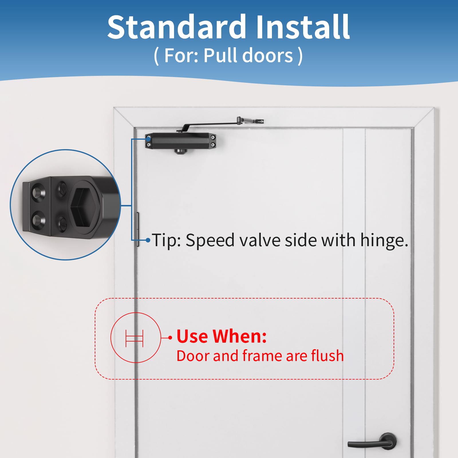 Commercial Door Closer with Hold Open, No Slam, Black, Large — Amazon image 8