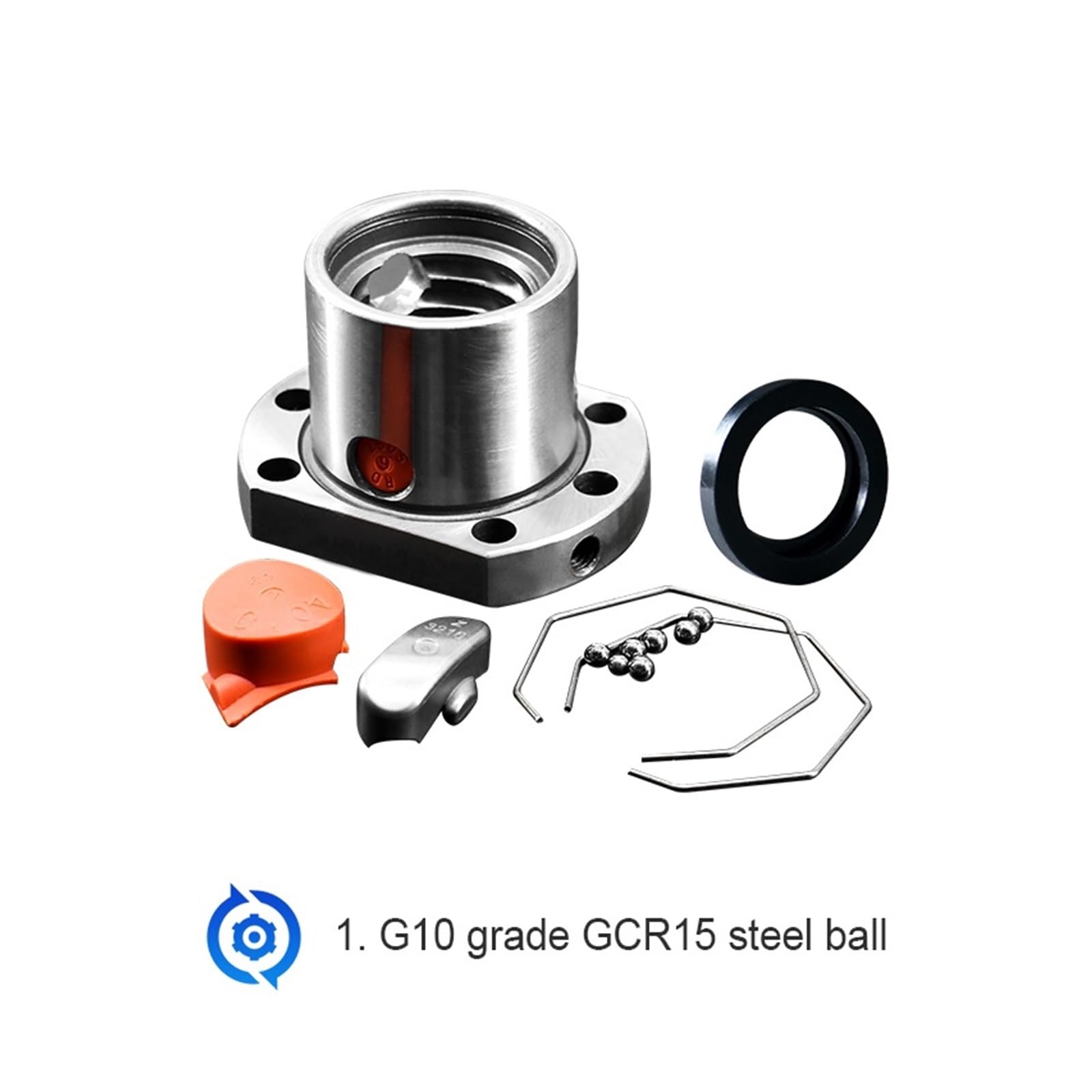 vite a ricircolo di sfere Kit set viti a ricircolo di sfere CNC 25mm SFU DFU 2505 2510 con singolo doppio dado + supporto BKBF20 + alloggiamento DSG25H + accoppiamento D40L66(DFU2505 Double Nut,450mm)