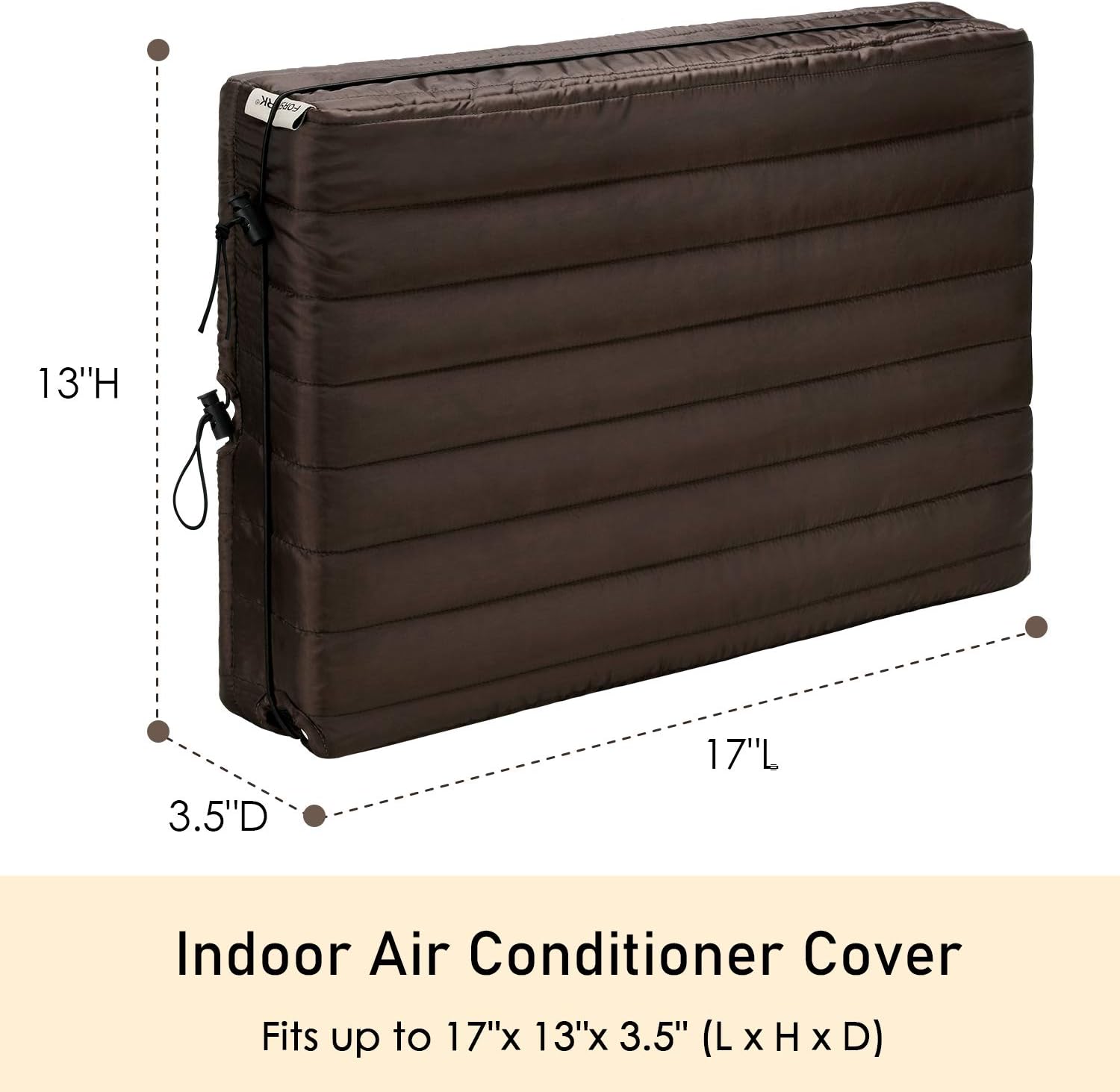FORSPARK Indoor Air Conditioner Cover, AC Covers for Inside with Free Drawstring, 17L x 13H x 3.5D inches Brown