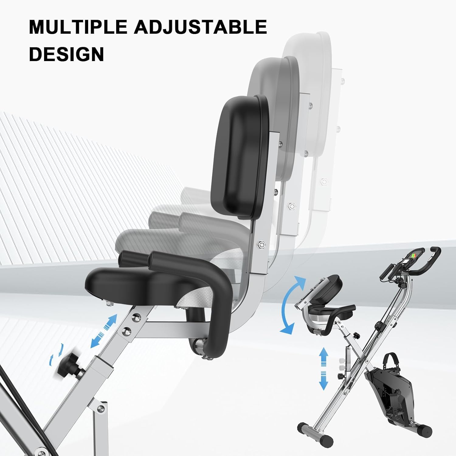 Vélo D'appartement Pliable 4 En 1 Botifly X-Bike - Résistance Magnétique 8 Niveaux, Siège Réglable, Support 150 Kg - 7