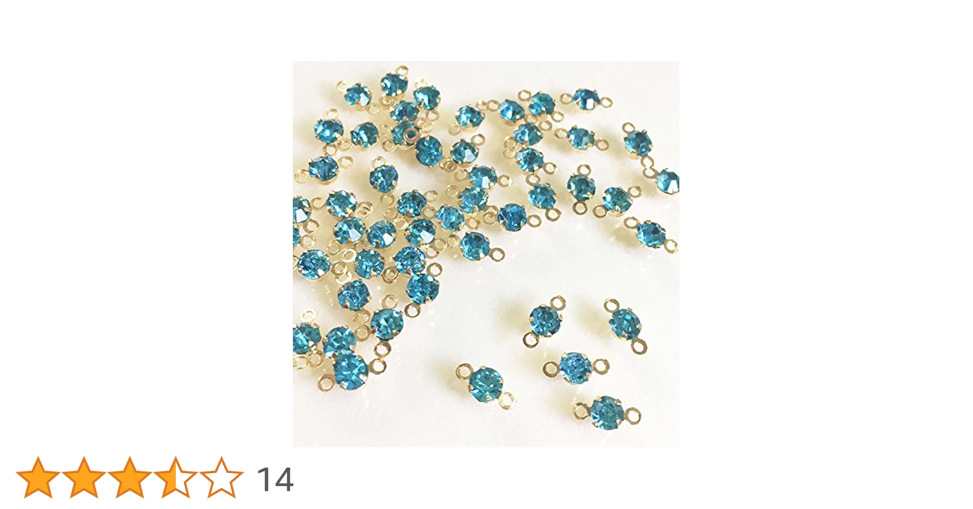Amazon | ラインストーンコネクター4mm アクアマリン 50個
