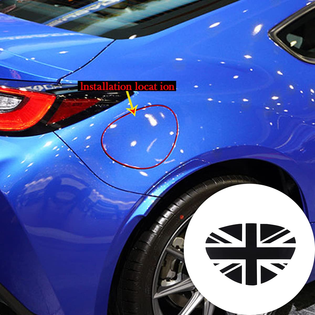 Pasuje do Toyota 86 GT86 2022 i Subaru BRZ 2022 flaga Wielkiej Brytanii naklejka pasuje do drzwi paliwa gazowego, wzorów pokrywy gazu drzwi paliwa naklejka z polichlorku winylu