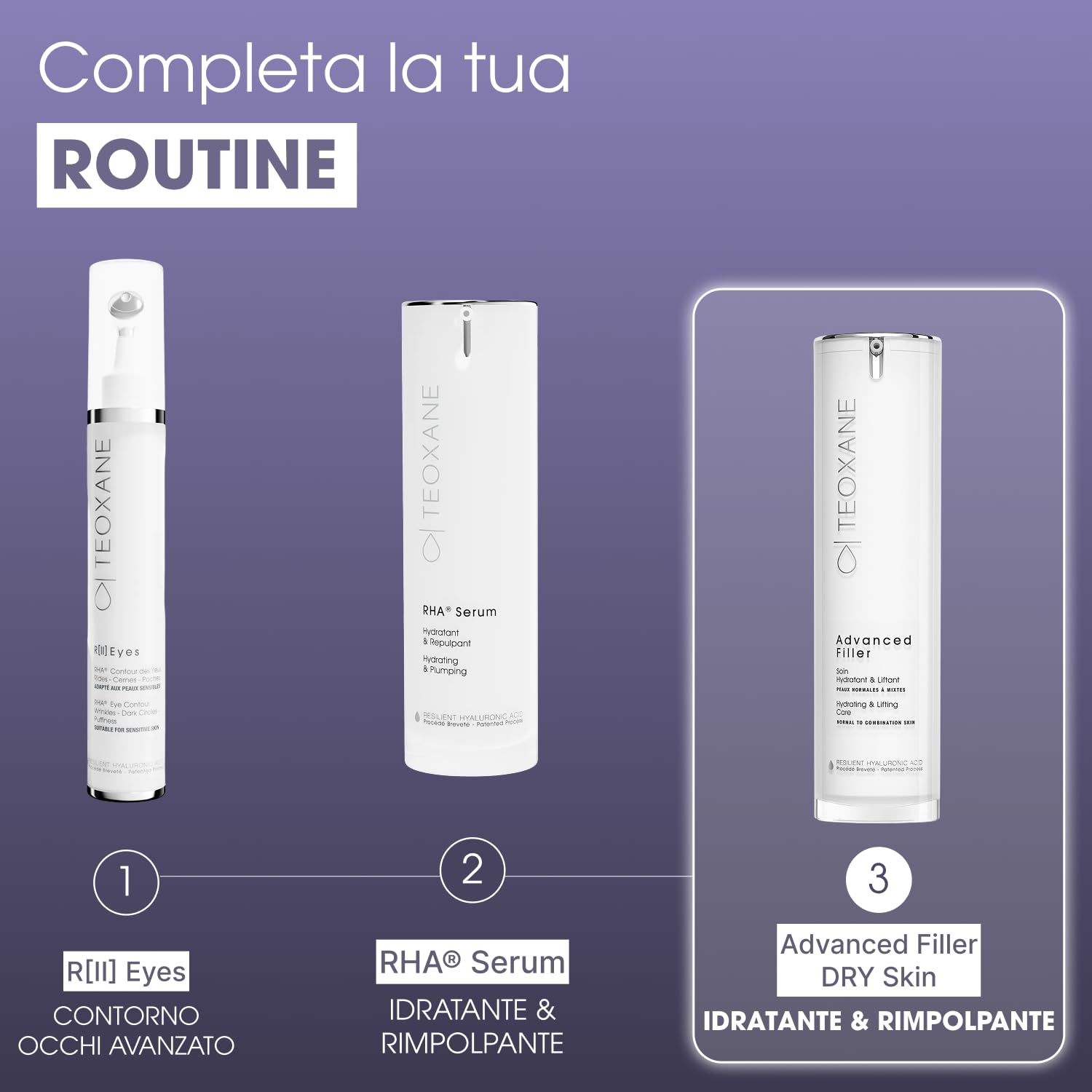 TEOXANE - Advanced Filler Feuchtigkeits- und Anti-Aging Gesichtscreme für trockene Haut, Mit RHA®, palmitoylatischen Peptiden und Sheabutter, pflegt, glättet und verbessert die Elastizität der Haut