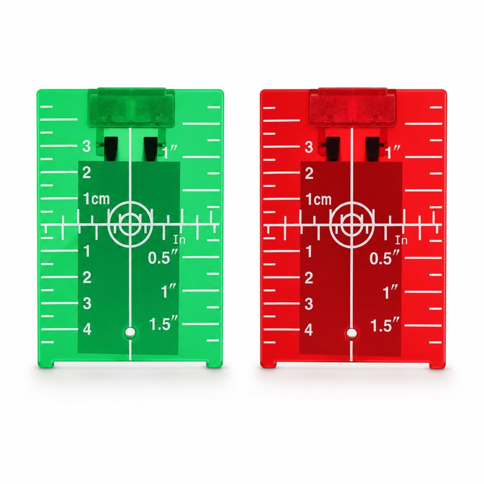 2 Pack Magnetic Laser Level Target Plates 100x70mm Red & Green Crosshair