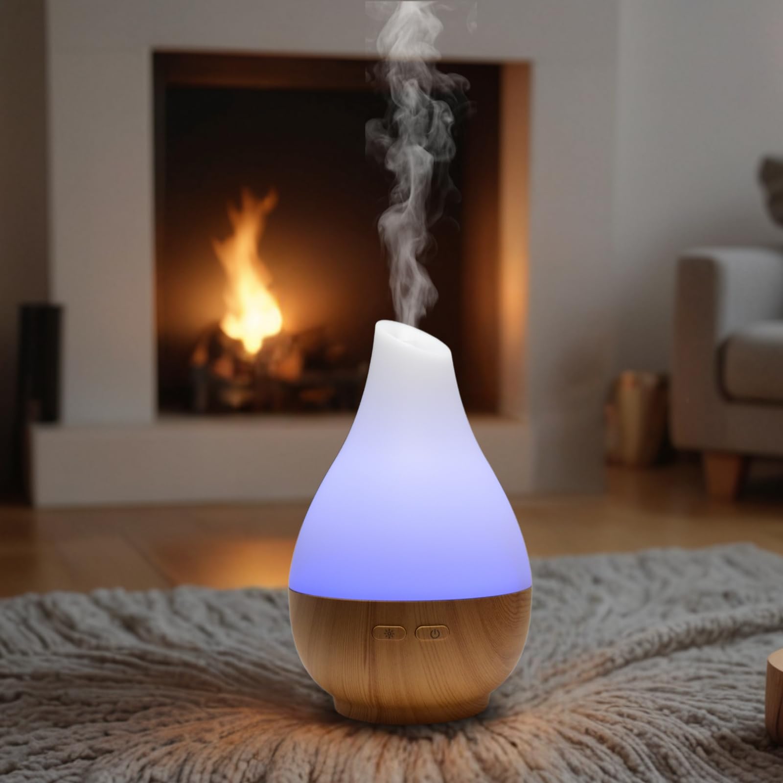 Zen'arôme Julia dyfuzor olejków eterycznych, ultradźwiękowy, do aromaterapii, zimna, domowy dyfuzor elektryczny, nawilżacz powietrza, kolorowe oświetlenie LED, automatyczne i ciche zatrzymanie