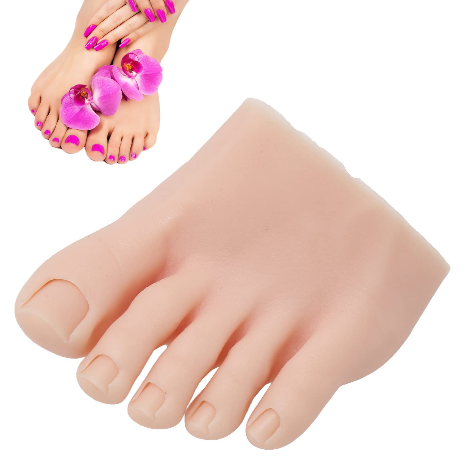 Pratica Modello di Piede Finto, Flessibile Morbido Silicone Piede per Pratica Piede per Allenamento Pratica per Unghie, Manichino Mezzo Piede per Esposizione di Allenamento