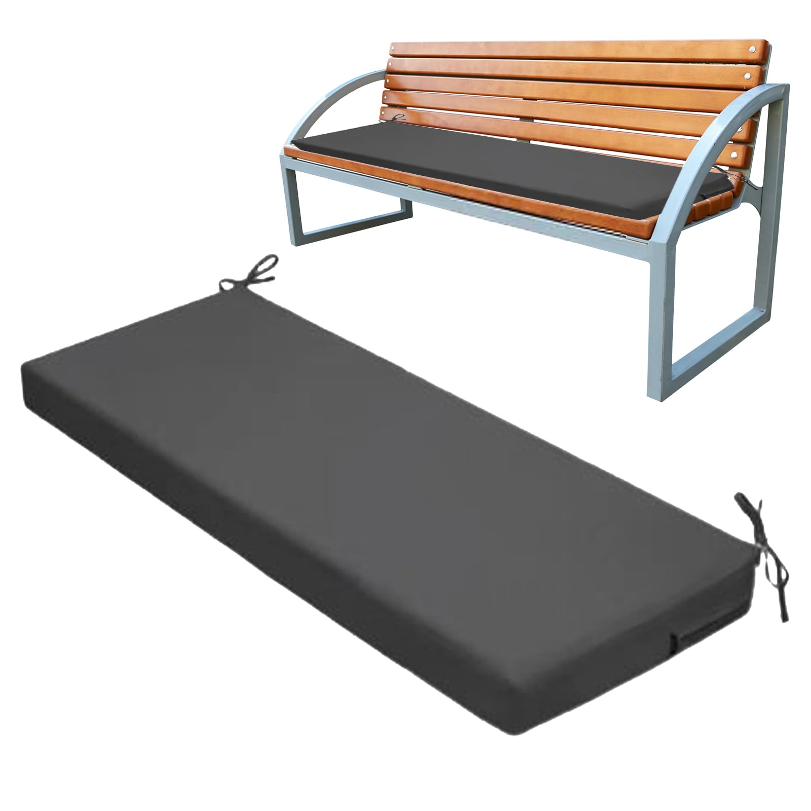 Cuscino da banco da patio, cuscino da banco | Cuscino oscillante impermeabile esterno | a slittamento non slip, cuscino di divano resistente alla dissolvenza, sostituzione del lettino per divano porti