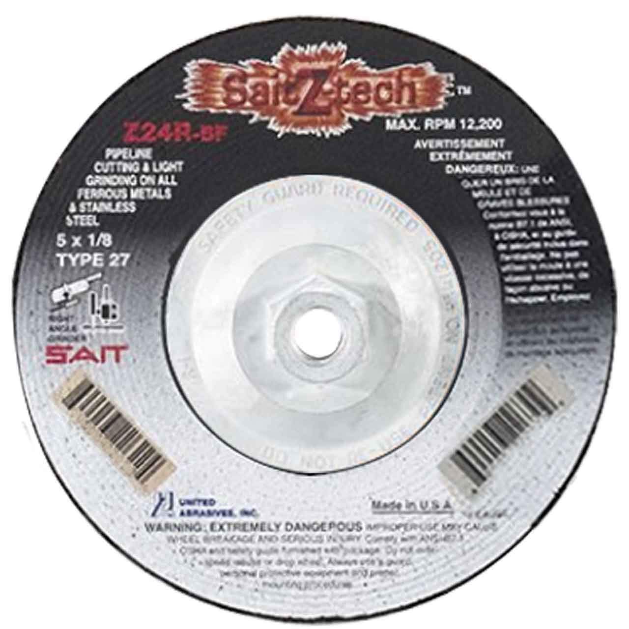 Amazon.com: United Abrasives SAIT 22632 5x1/8x5/8-11 Z24R Z-Tech