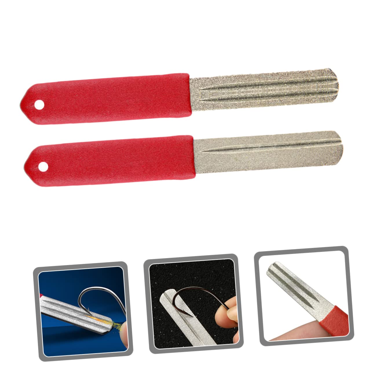 HOMSFOU 10pièces Aiguiseur De Hameçon Diamant Outil De Meulage Pratique pour Affûtage De Hameçons De Compatible avec Épaisseurs Design Antidérapant Et pour Transport Facile