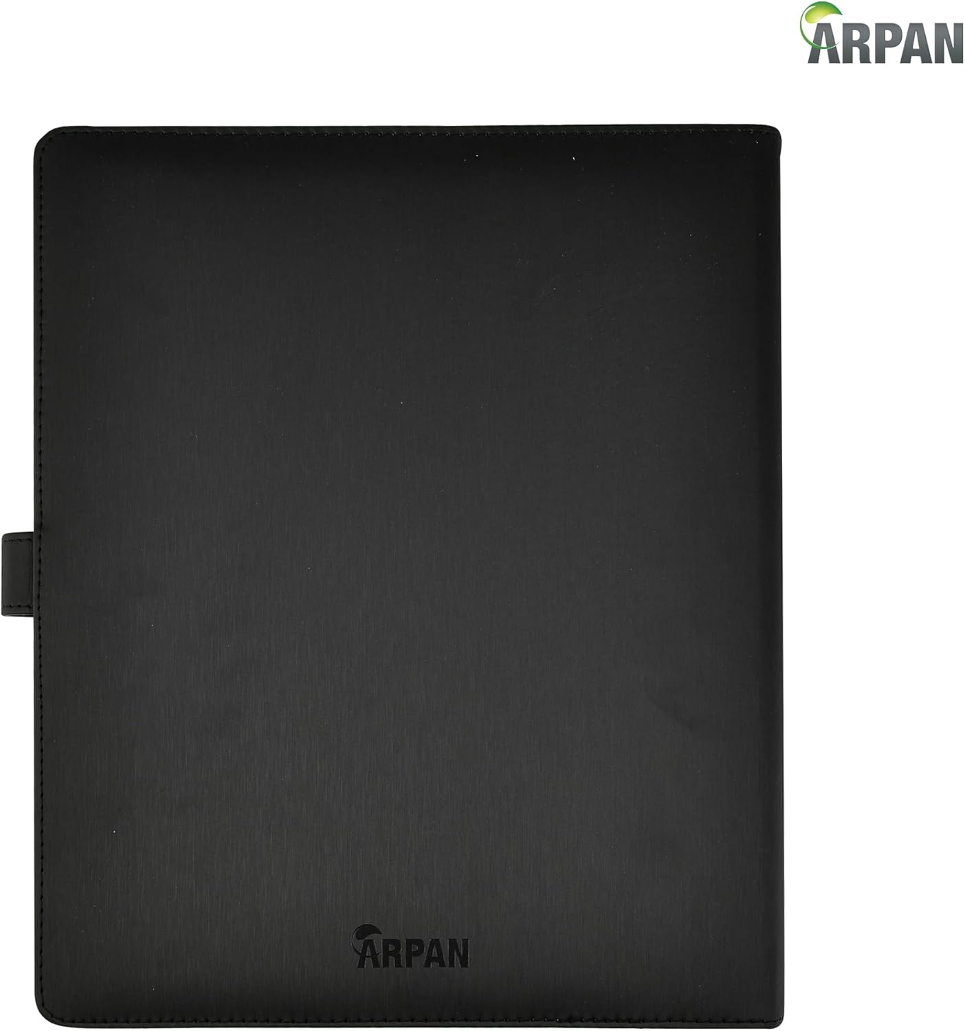 Arpan A4 Professional Presentation Display Book 50 Sheets Inner Pockets Soft Touch Display Book Ring Binder Portfolio Folder with Closure Belt (Black)