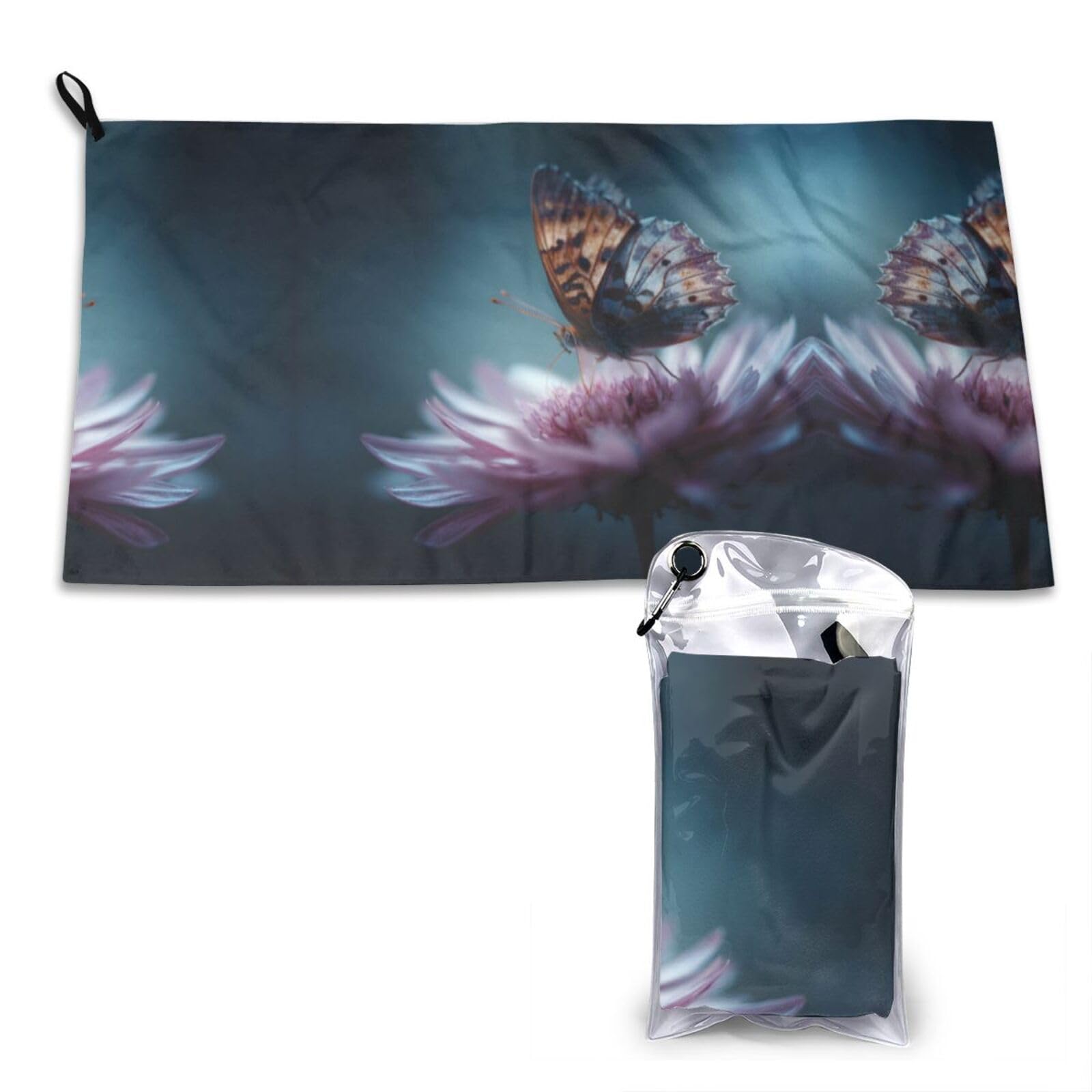 Wxwjshmgc White Butterfly Print Cooling Towel, Gym Towel,Cooling Towels For Neck, Soft Breathable Travel Cool Towel,Sports Towels For Gym,Camping