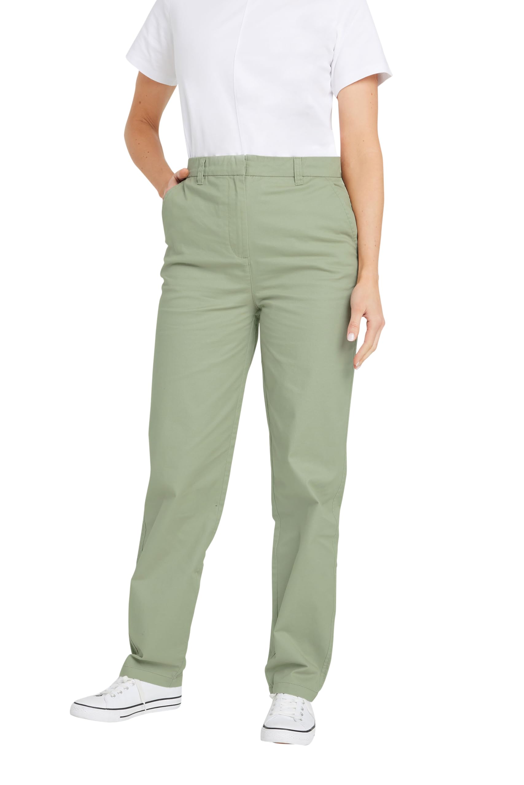 Long Tall Sally Women's Light Green - Lts Tall Sage Green Cotton Chino Jeans