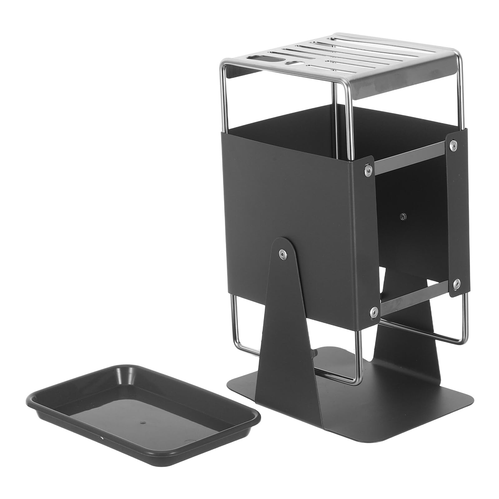 Porte couteaux rotatif acier inoxydable flexible pour rangement et comptoir cuisine